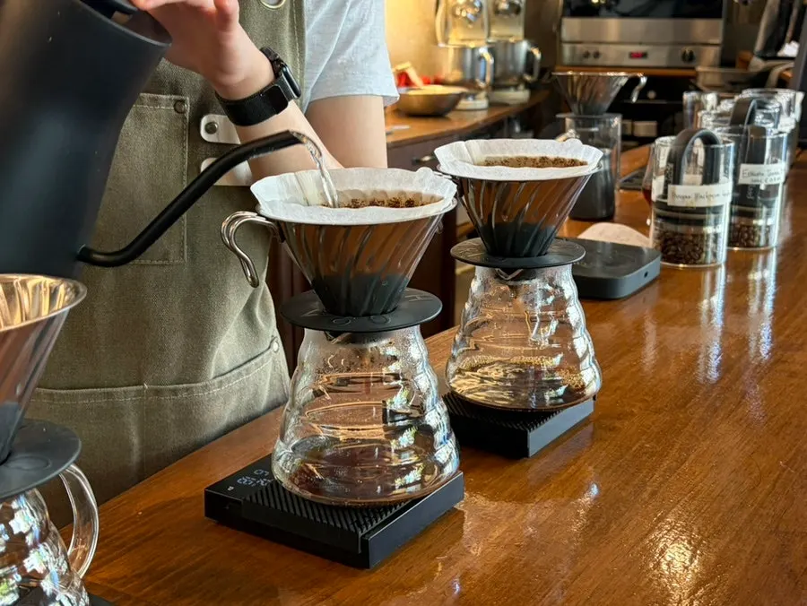 Smelling the chosen coffee bean