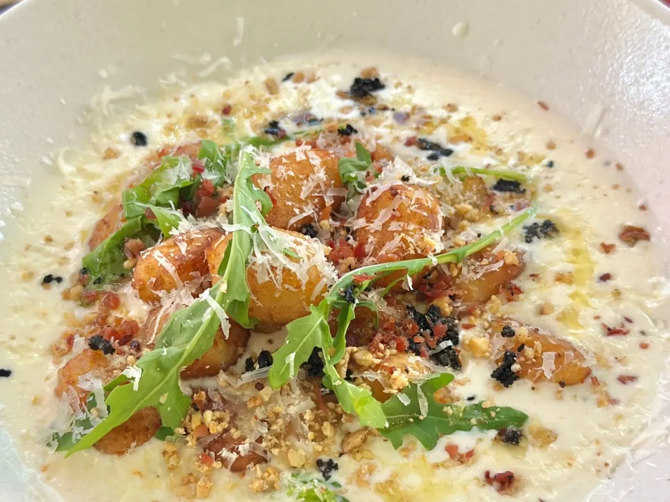 A forkful of potato gnocchi