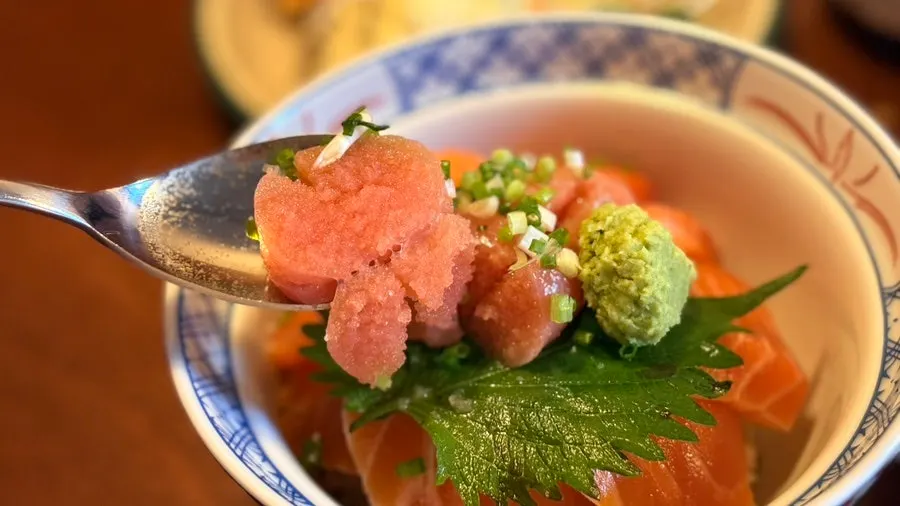 A bowl of signature sake tarako don