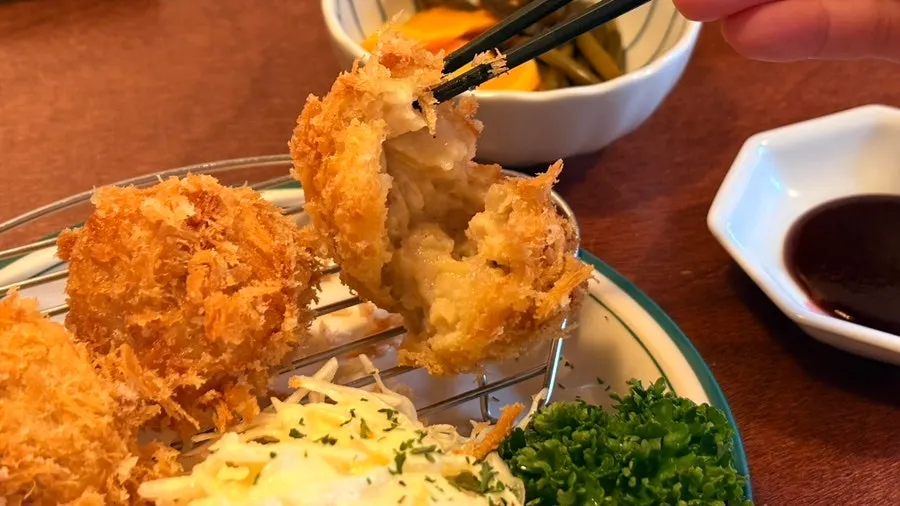 Crispy handmade potato cream croquette