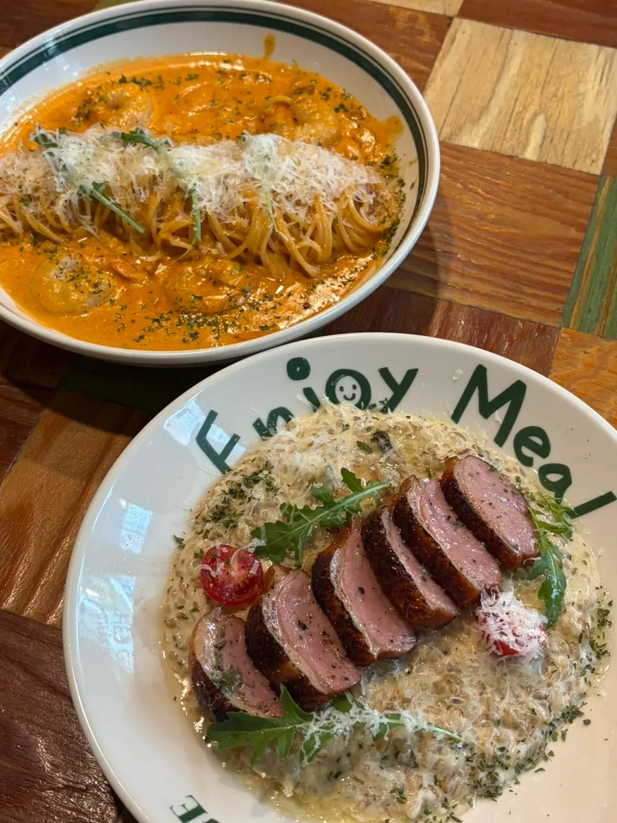 A meal of Duck Steak Cream Risotto
