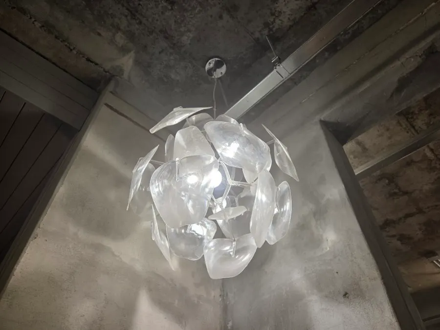 Lighting fixtures adding to the café's mood