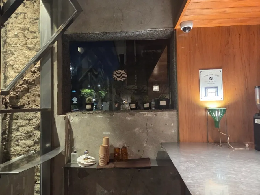 Bar area and coffee machine at Pip Espresso Bar
