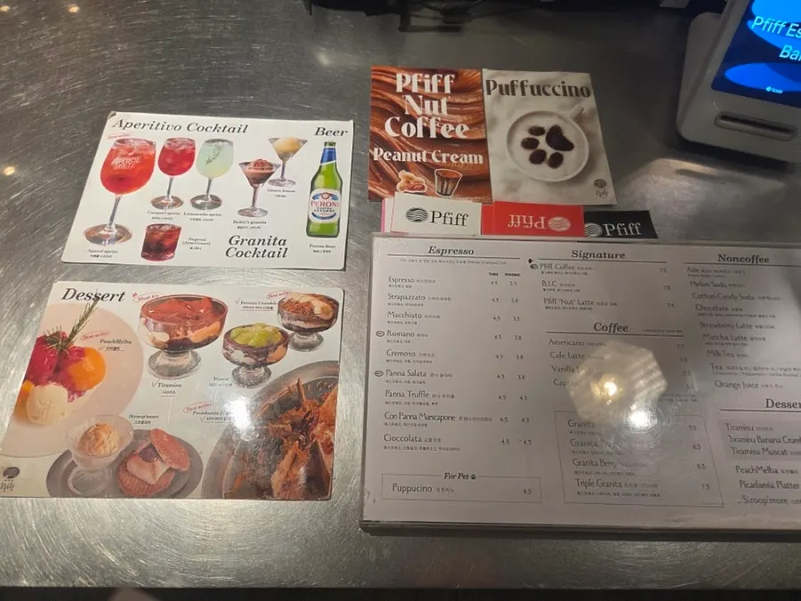 Espresso menu board at Pip Espresso Bar