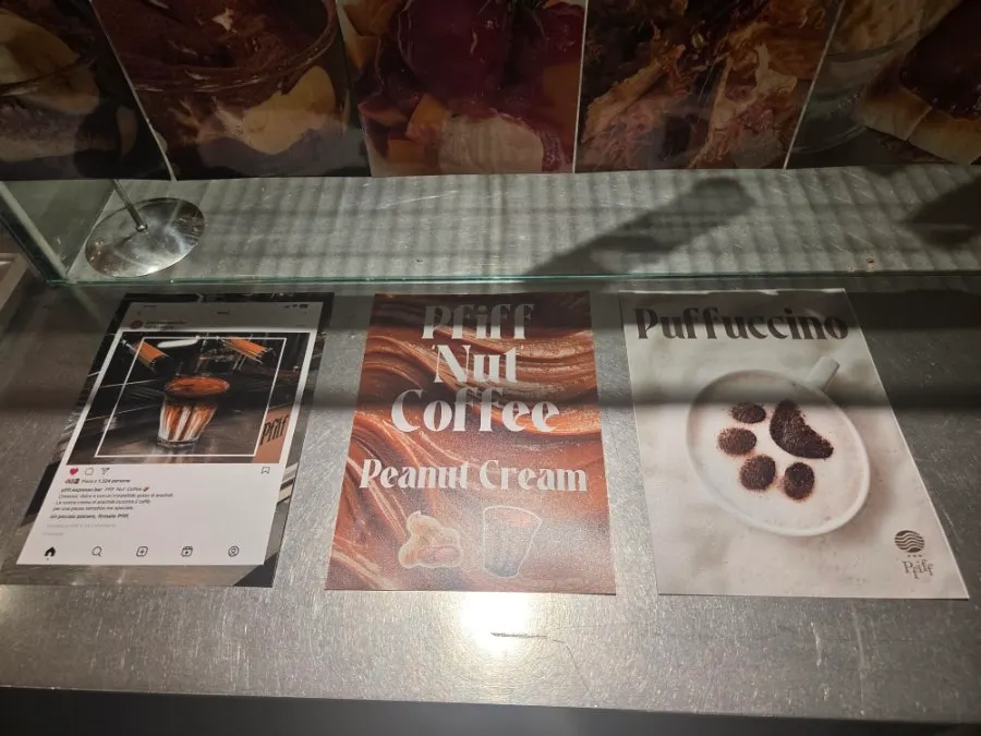 Sign for the pet-friendly Puppuccino