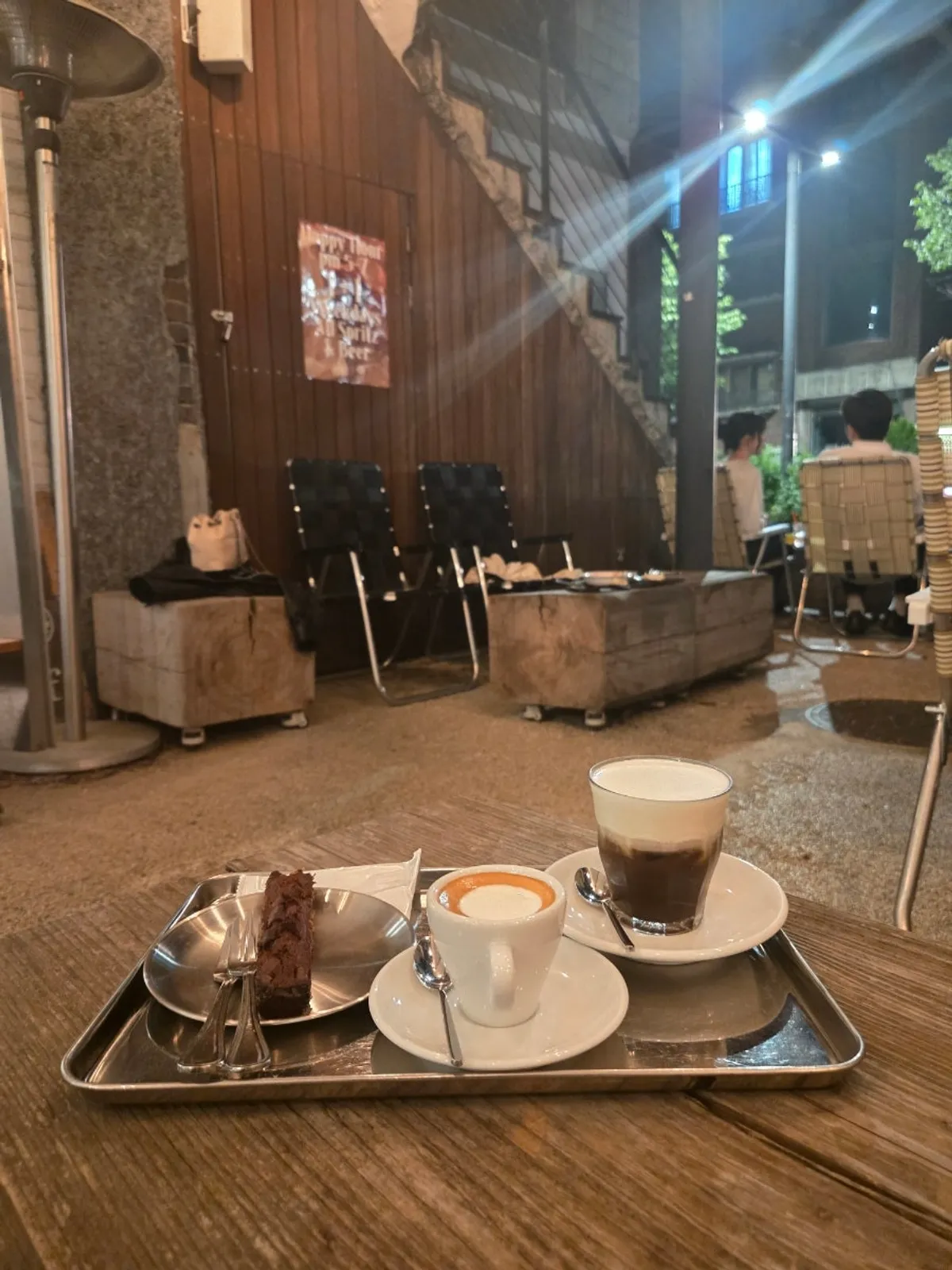 A cute espresso cup on the terrace table