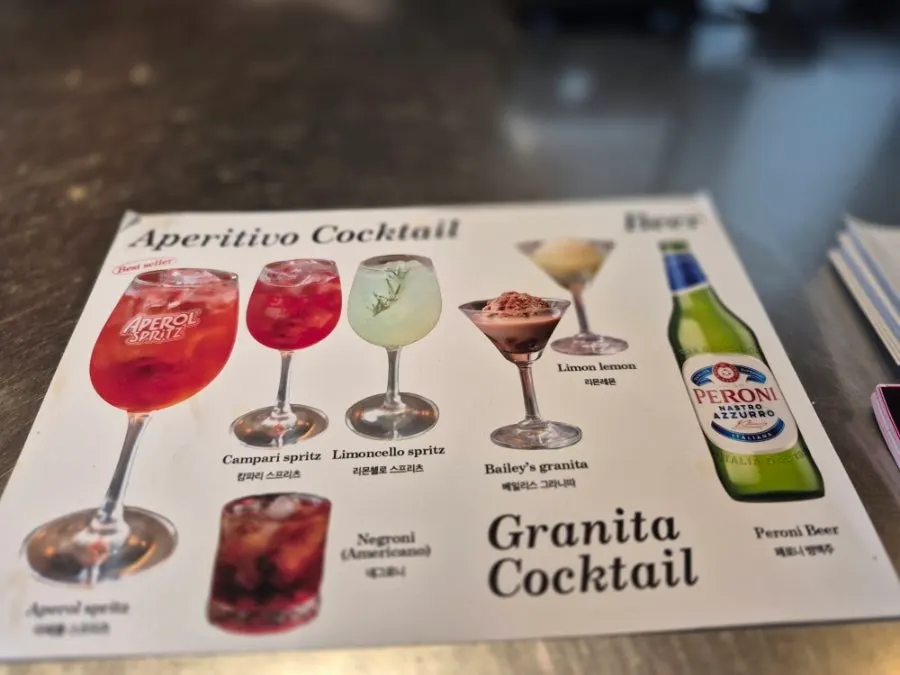 Signature menu items marked on the menu board