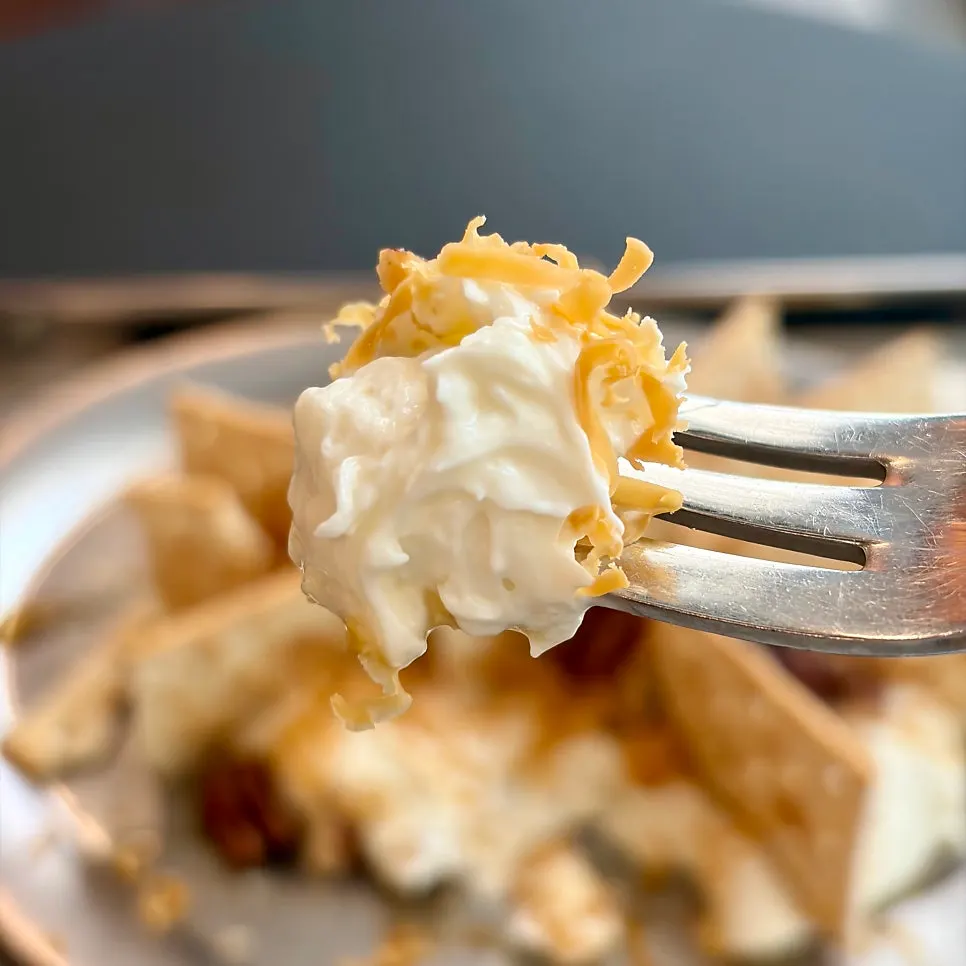 Cream cheese spread on a cracker