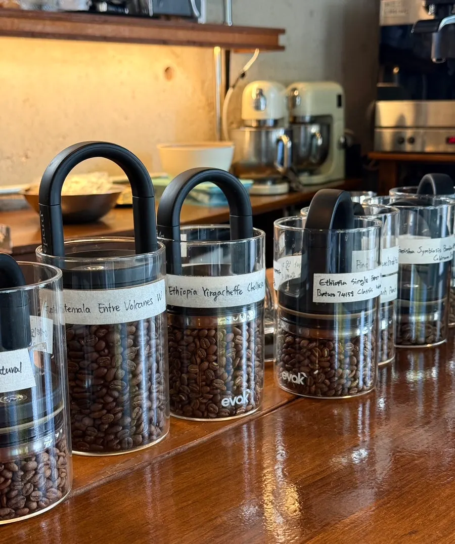 Beans at a brewing-focused café