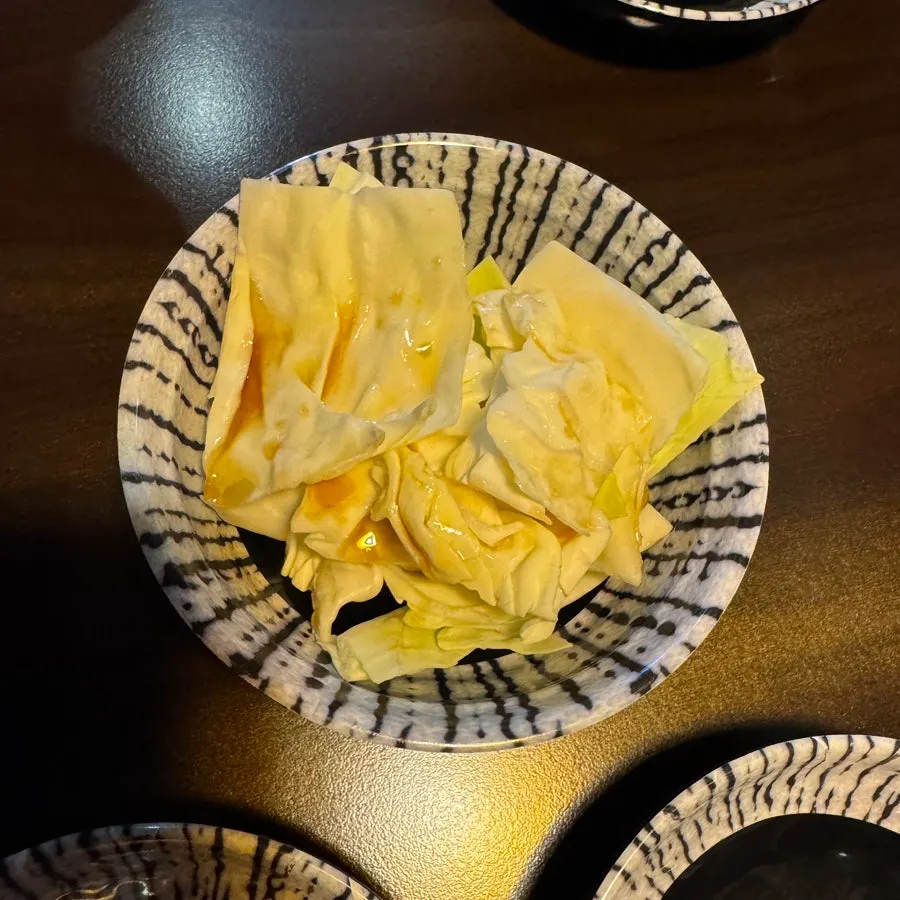 Cabbage side dish and individual sauces