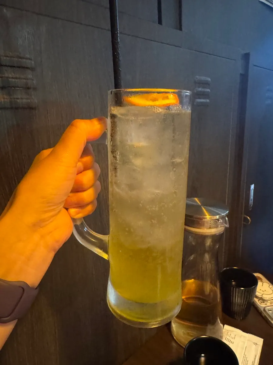 Lemon beer and Suntory highball