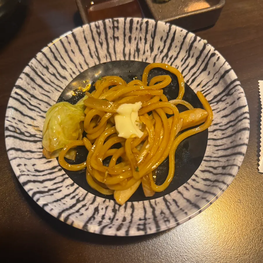Yakisoba with egg yolk