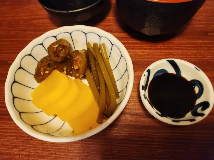 다꽝과 마늘쫑 고추 장아찌, 미소 장국