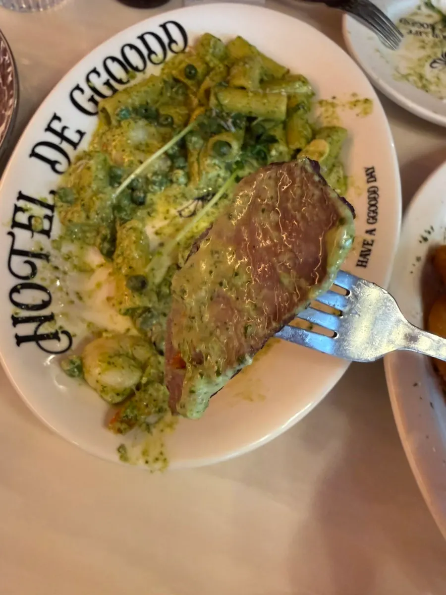 Steak served with wholegrain mustard on the side