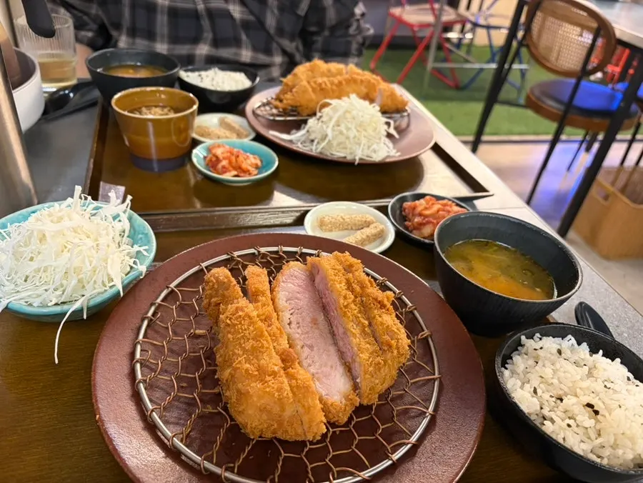 Tonkatsu plated fresh straight from the kitchen