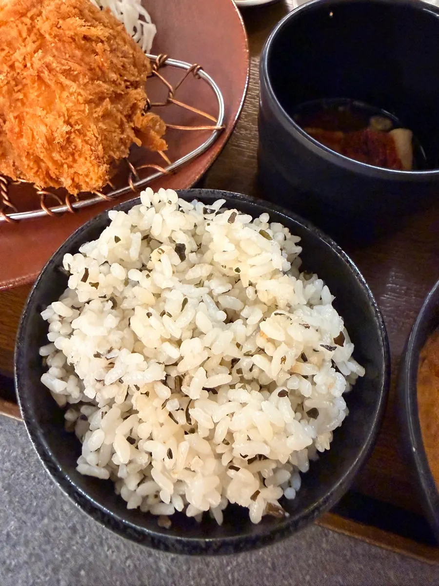 Cross-section of thick, crispy loin katsu