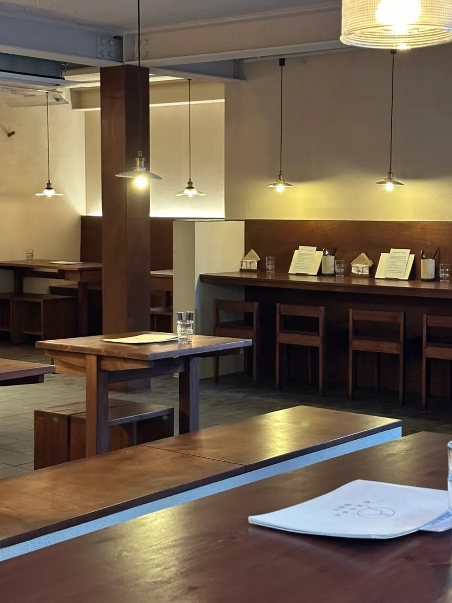 Restaurant space located half a level down