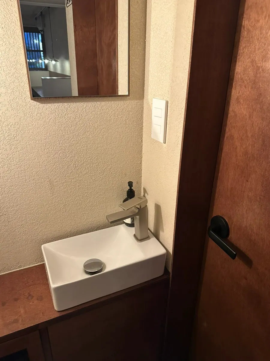 Clean restroom inside the restaurant
