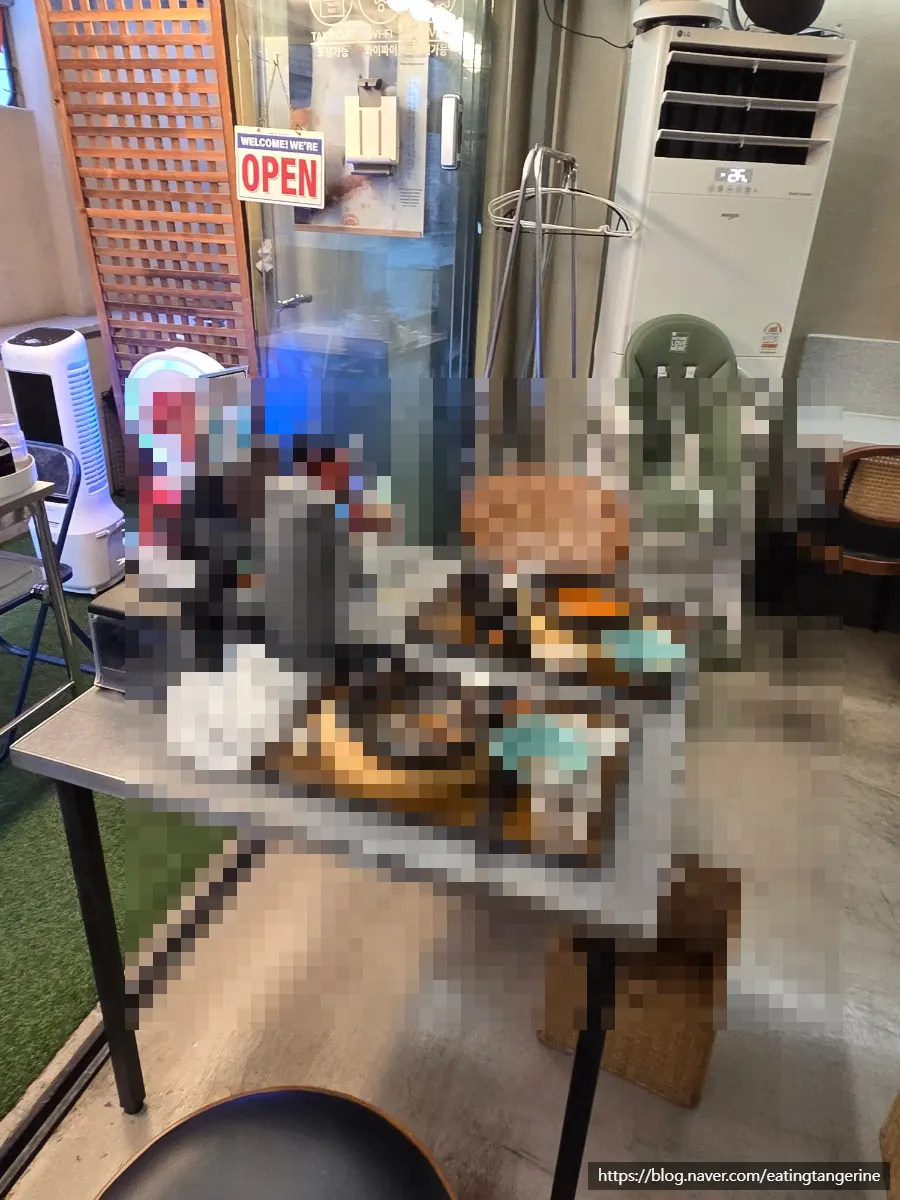 식사를 마친 김치카츠나베 테이블