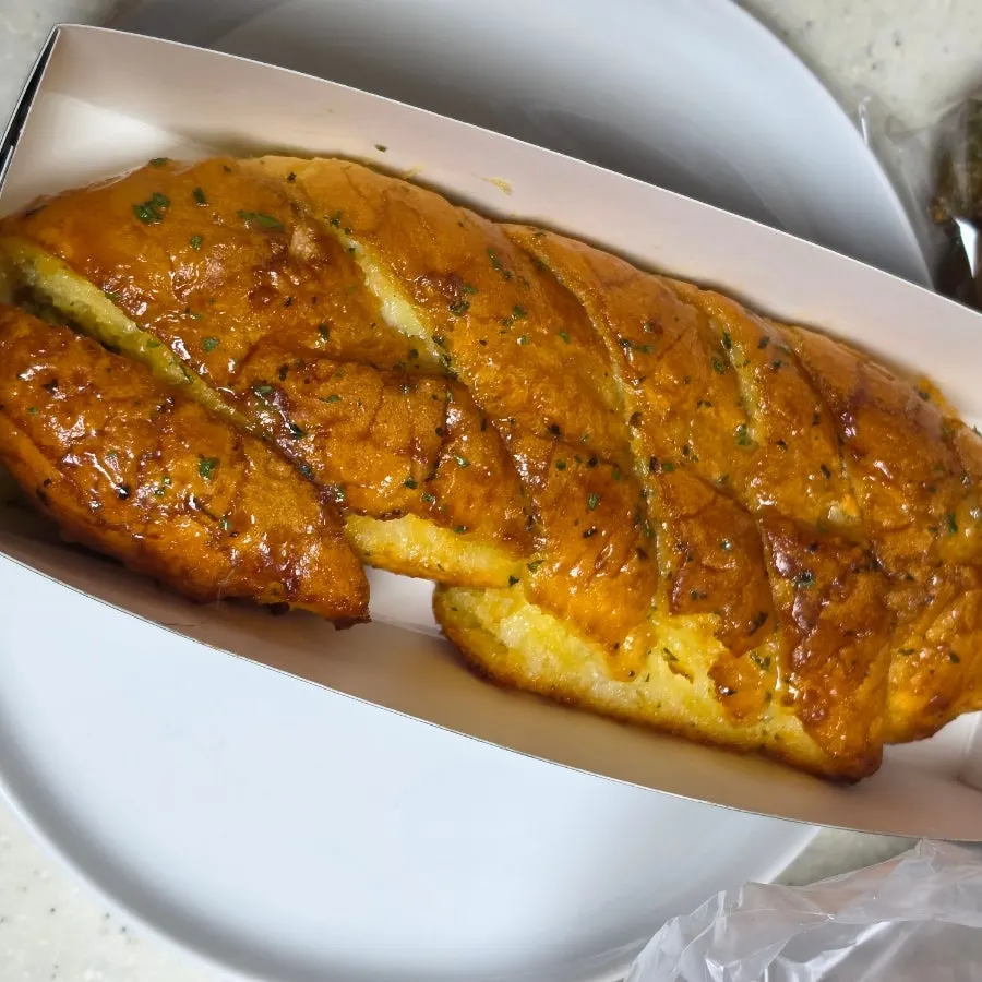 Garlic baguette and cappuccino bread