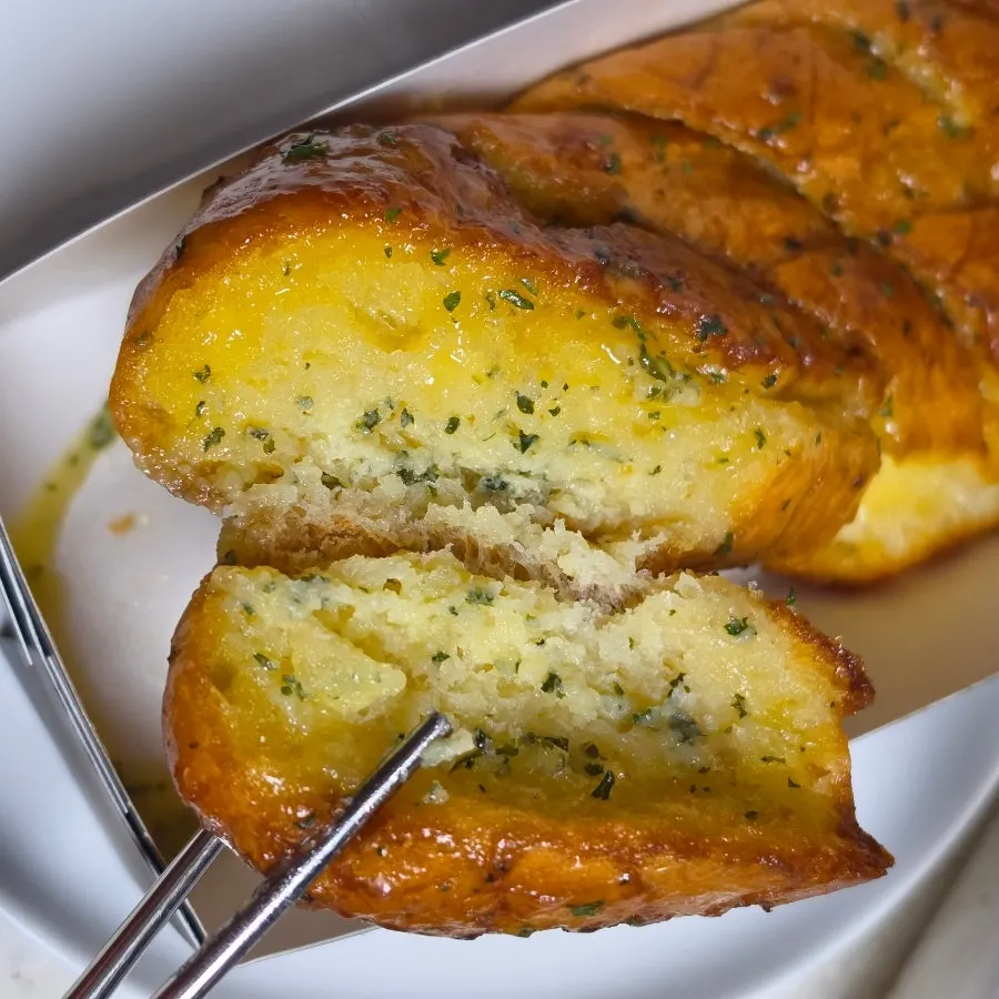 Garlic baguette and cappuccino bread