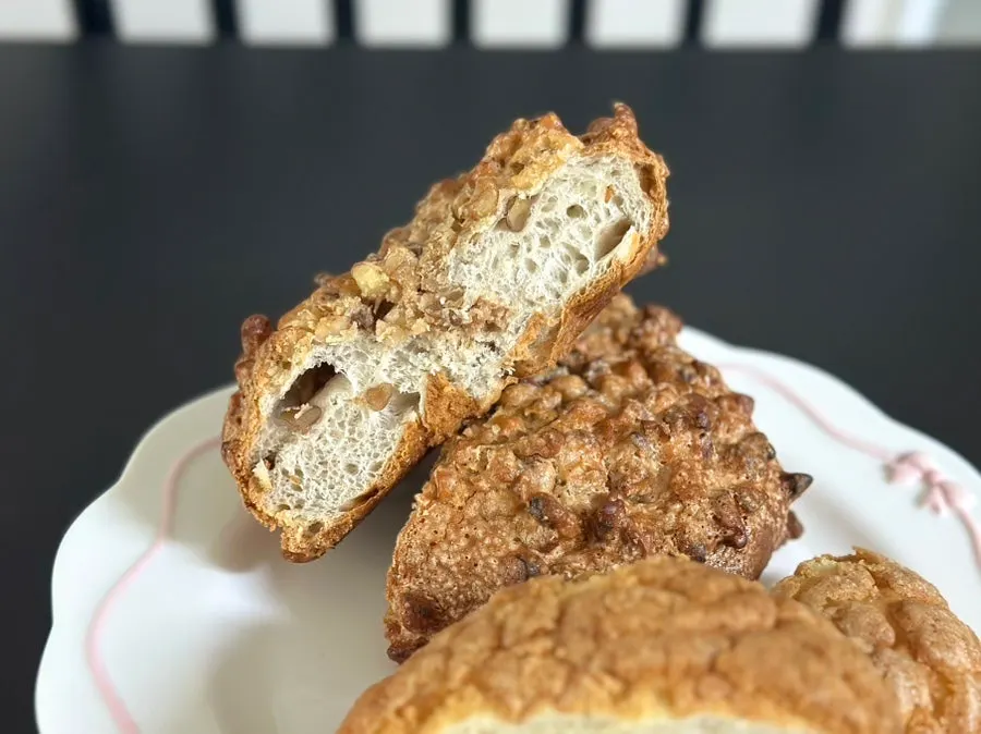 Cross-section of the nutty walnut bread