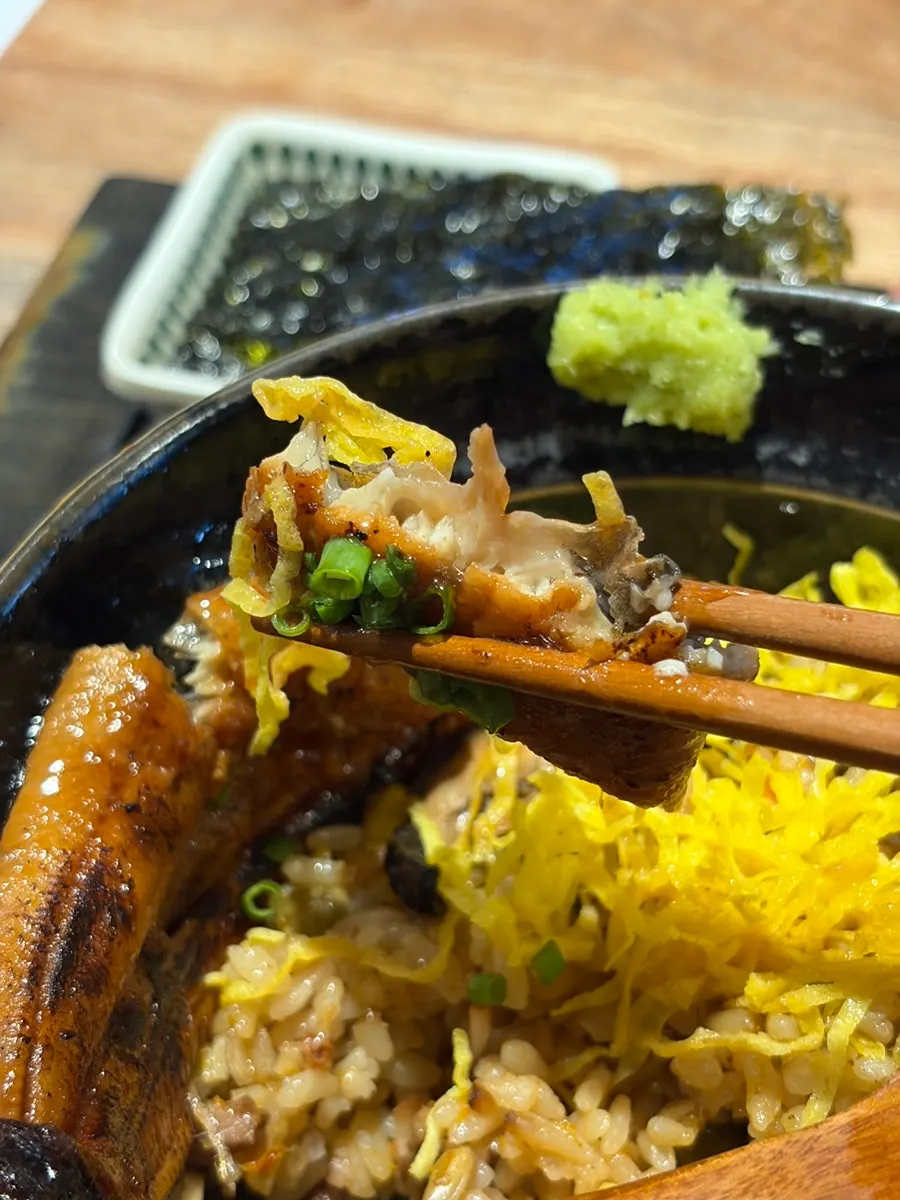 Pork belly cut with a spoon