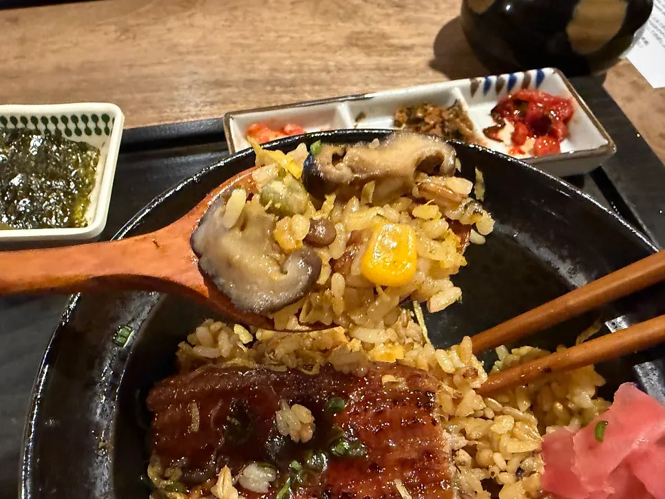 Sake chazuke piled high with salmon