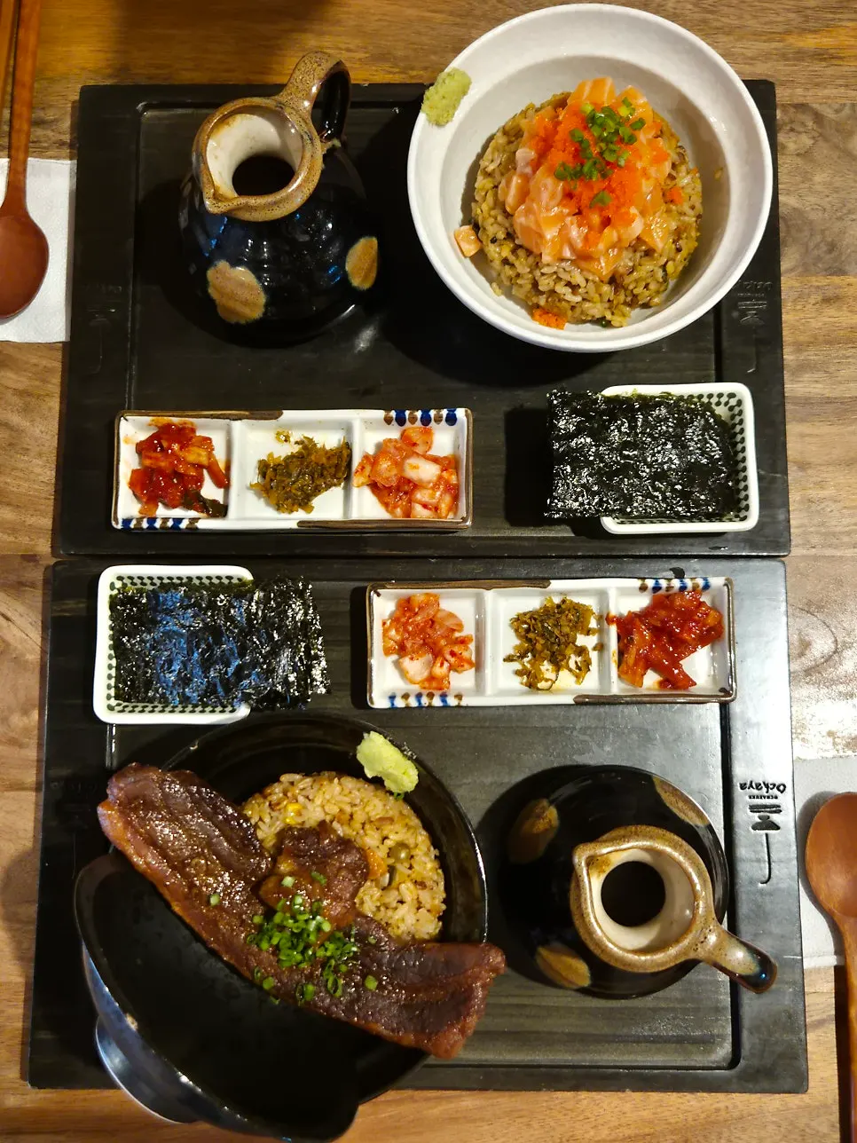 주문한 오차즈케와 음식 상차림