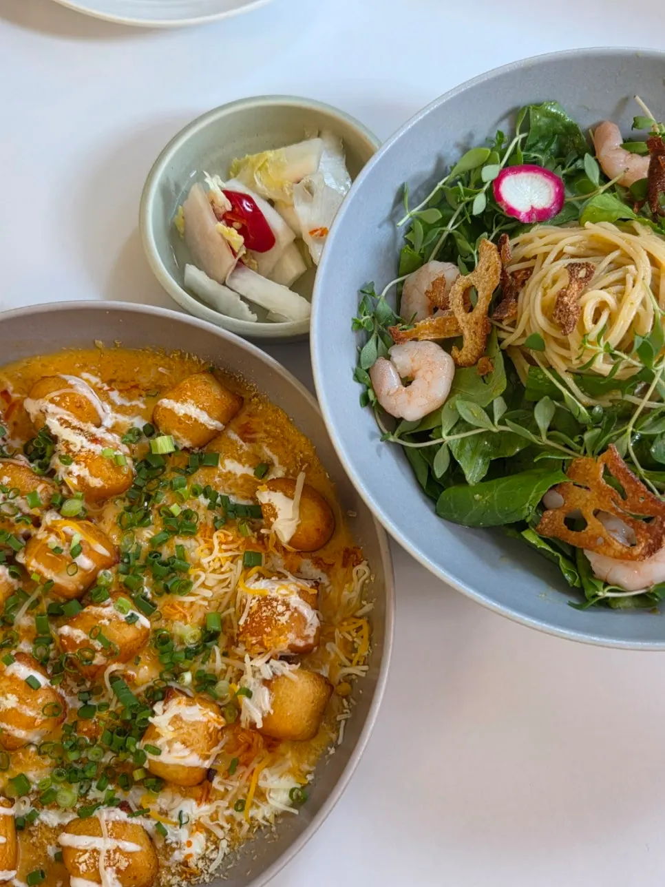 Potato gnocchi and pasta ordered at Rangteu Yeonnam