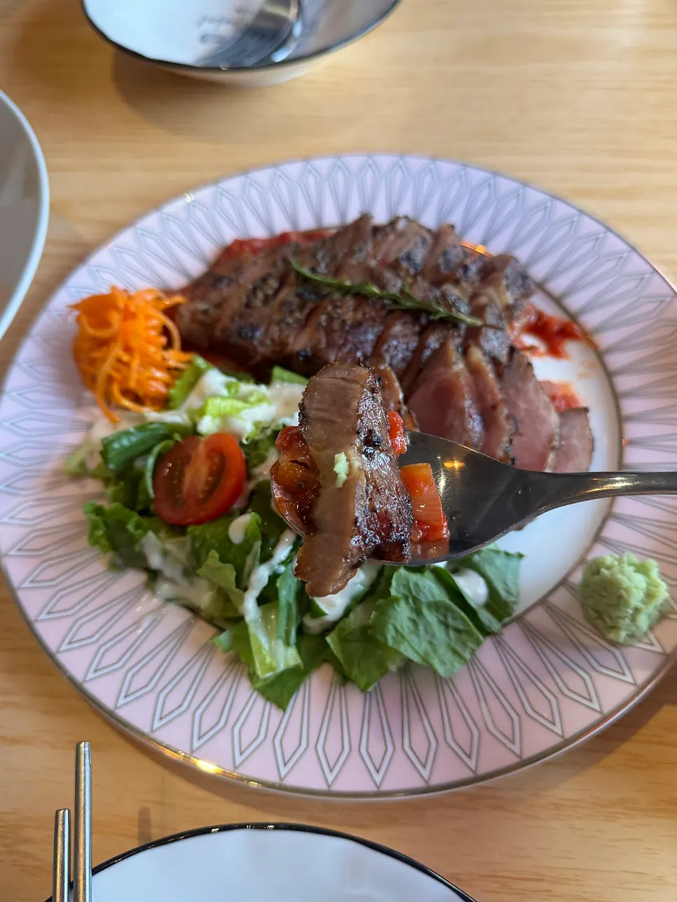 Ordered dishes with pickled radish