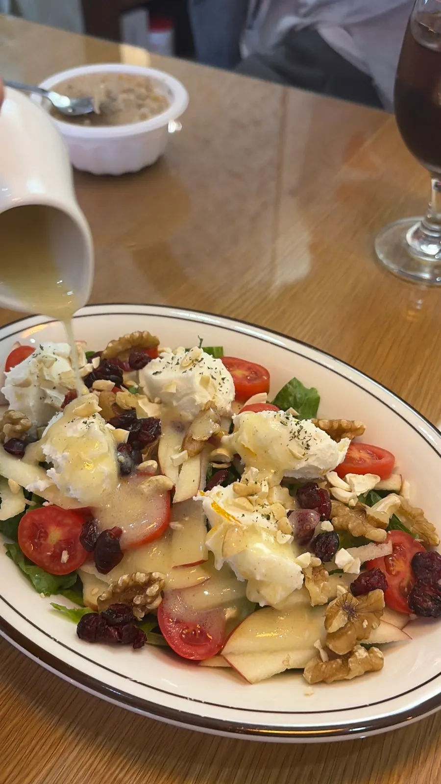Vertical shot of the ricotta cheese salad