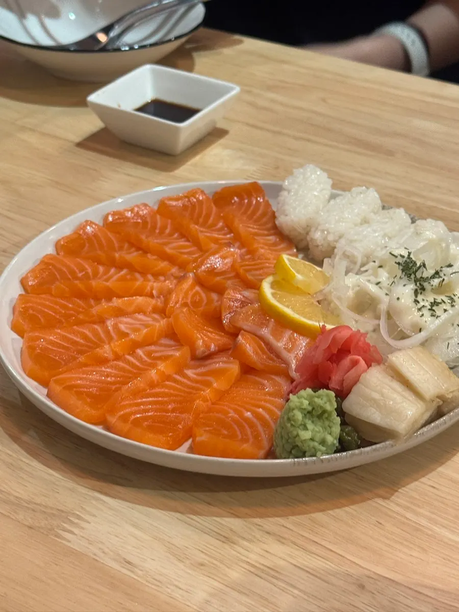 Close-up of the aged salmon plate