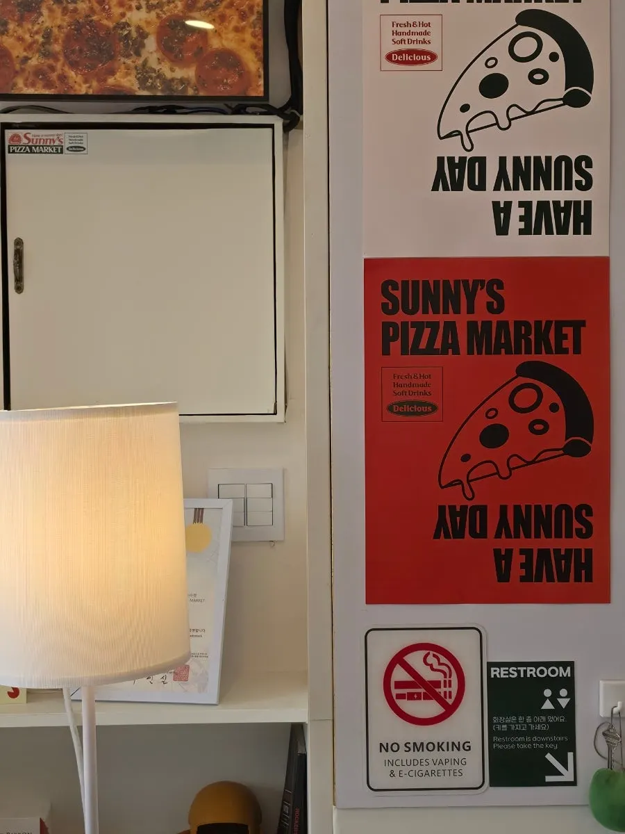 Pizza enjoyed with garlic sauce