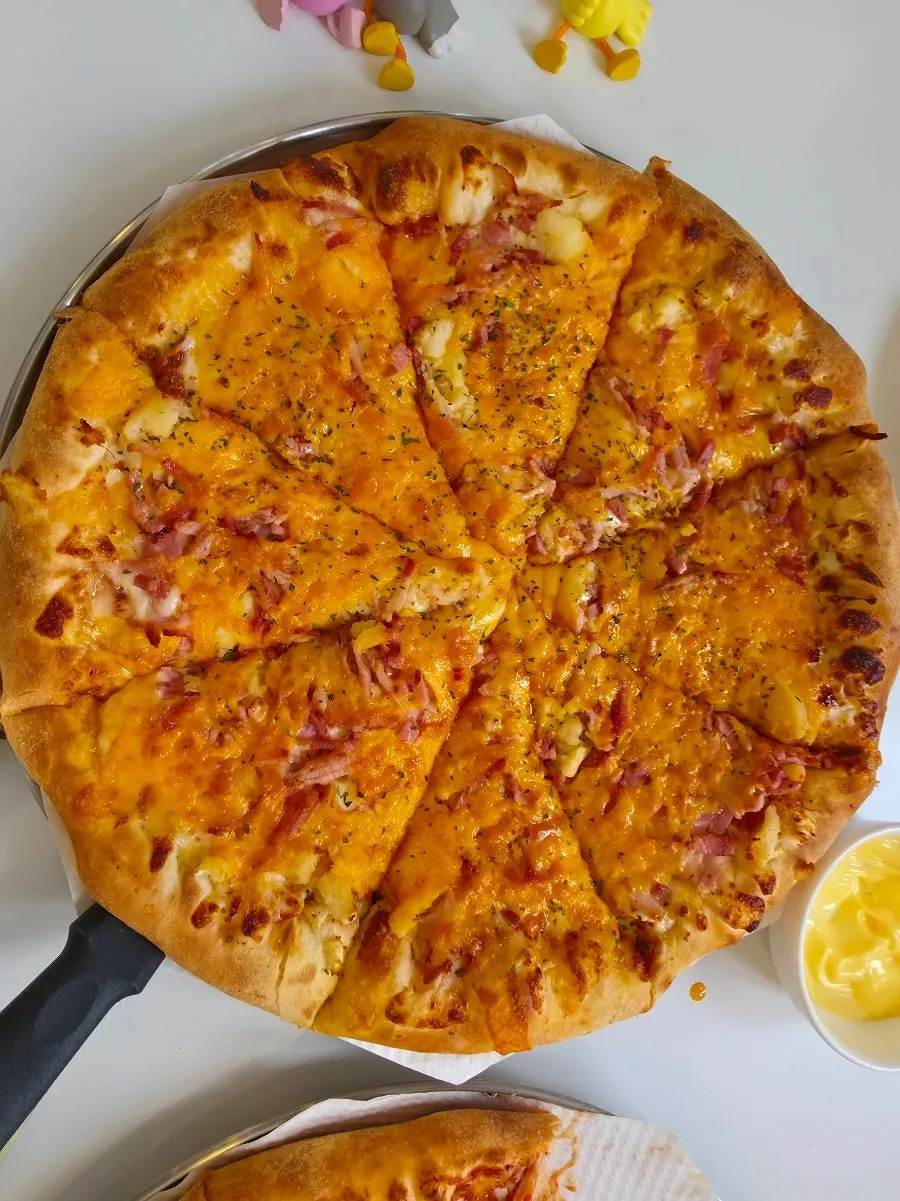 Pepperoni and potato pizza combination