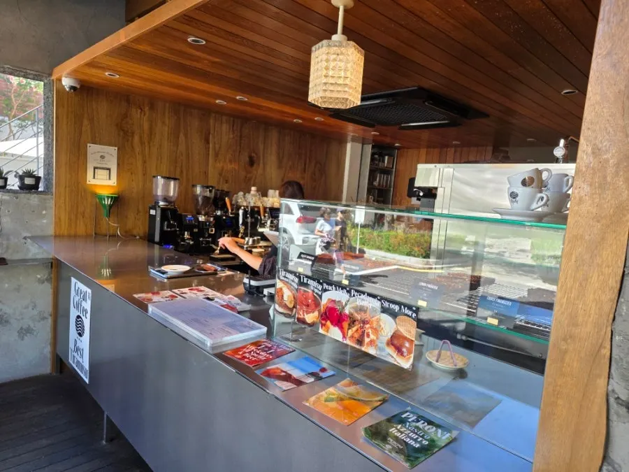 Open-plan kitchen at Pip Espresso Bar
