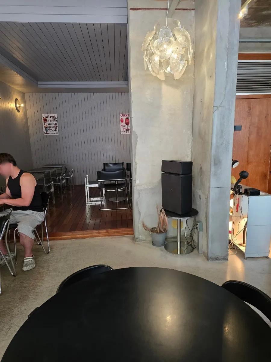 Seating continuing along the corridor