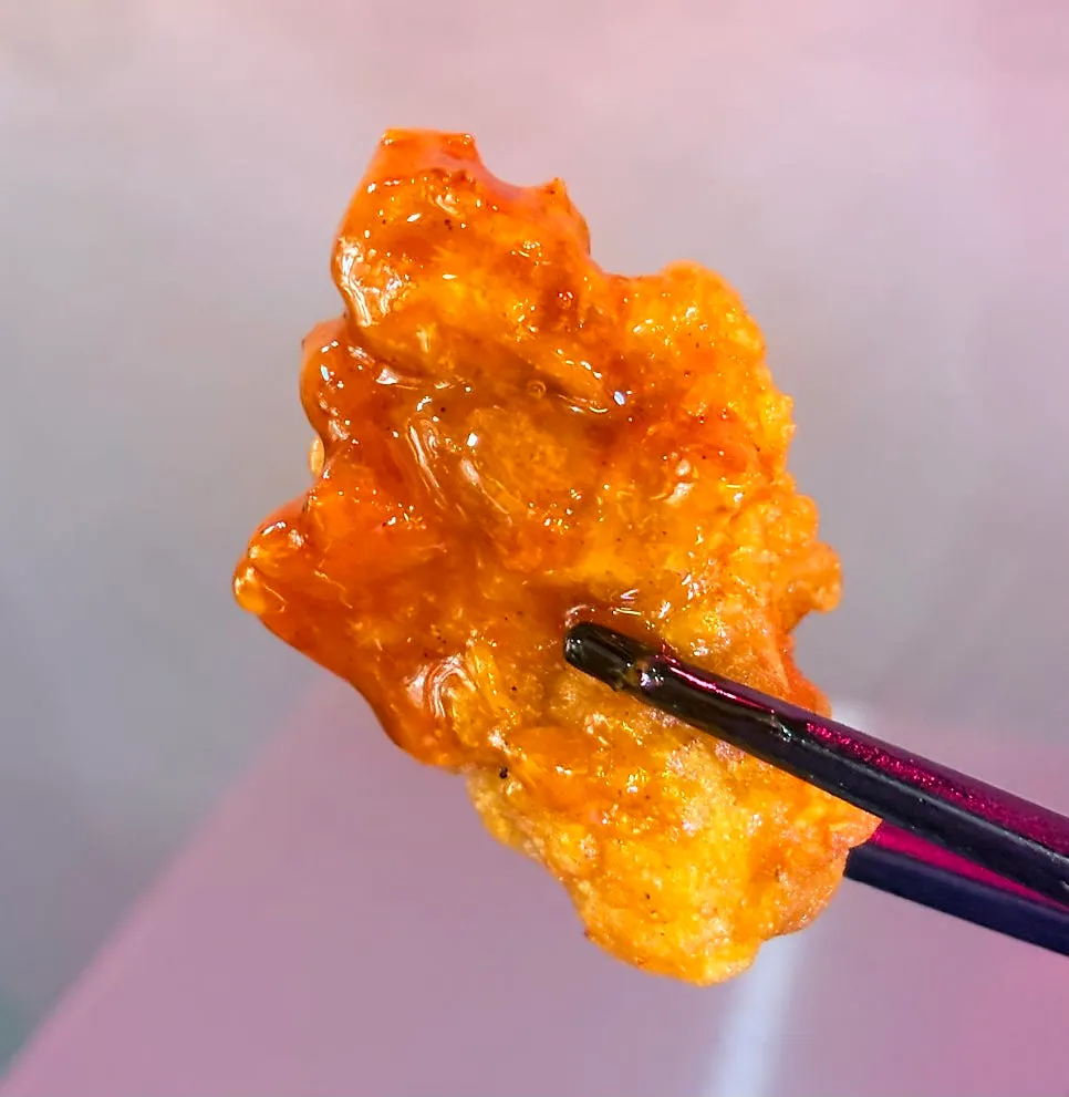 Yangnyeom sauce served alongside the boneless fried chicken