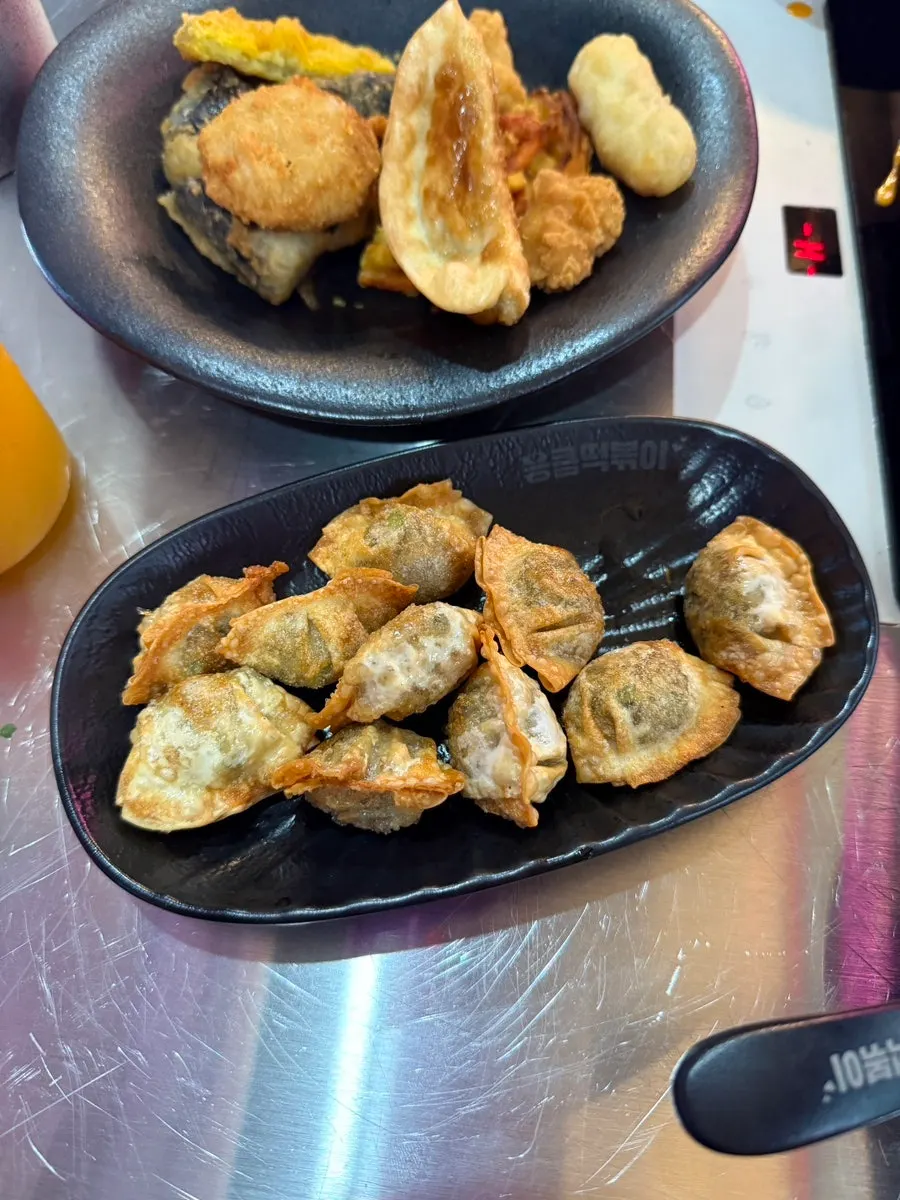 Assorted fried items served in bite-sized pieces