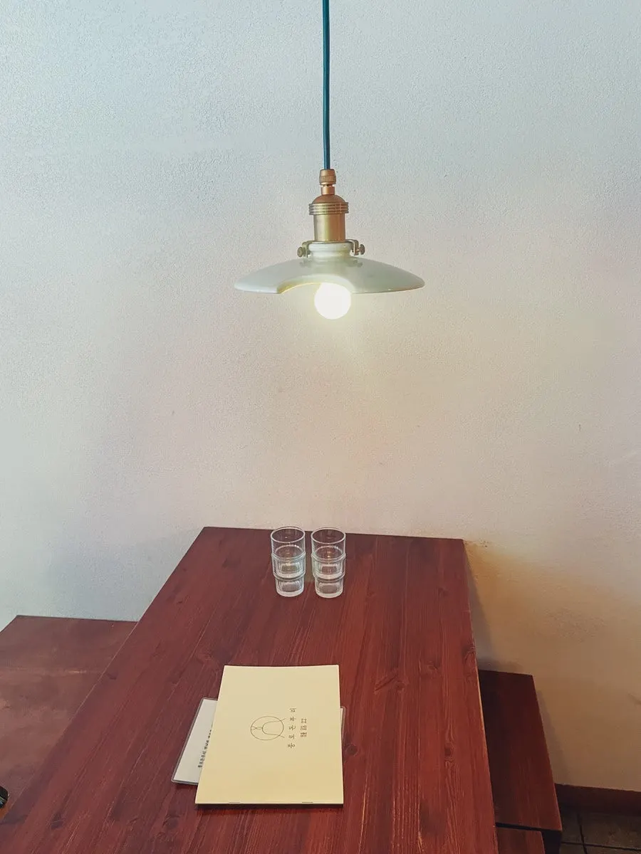 Table set after ordering the salmon belly don