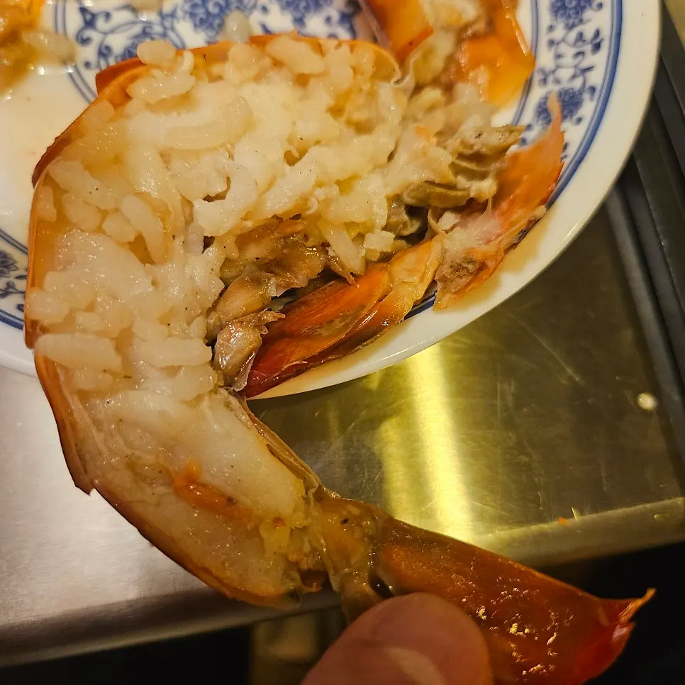 Warm gukbap with shrimp