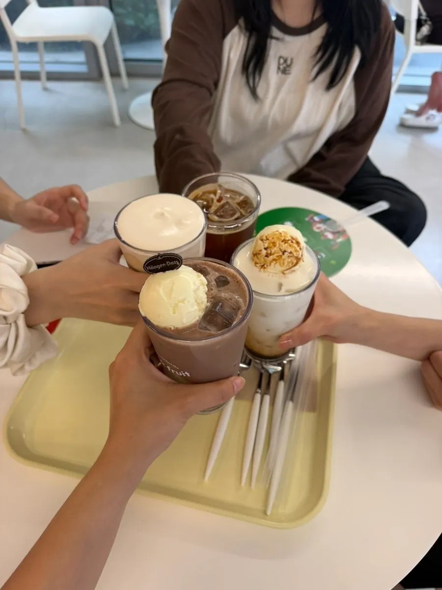Four drinks including salted cream milk tea and classic cocoa