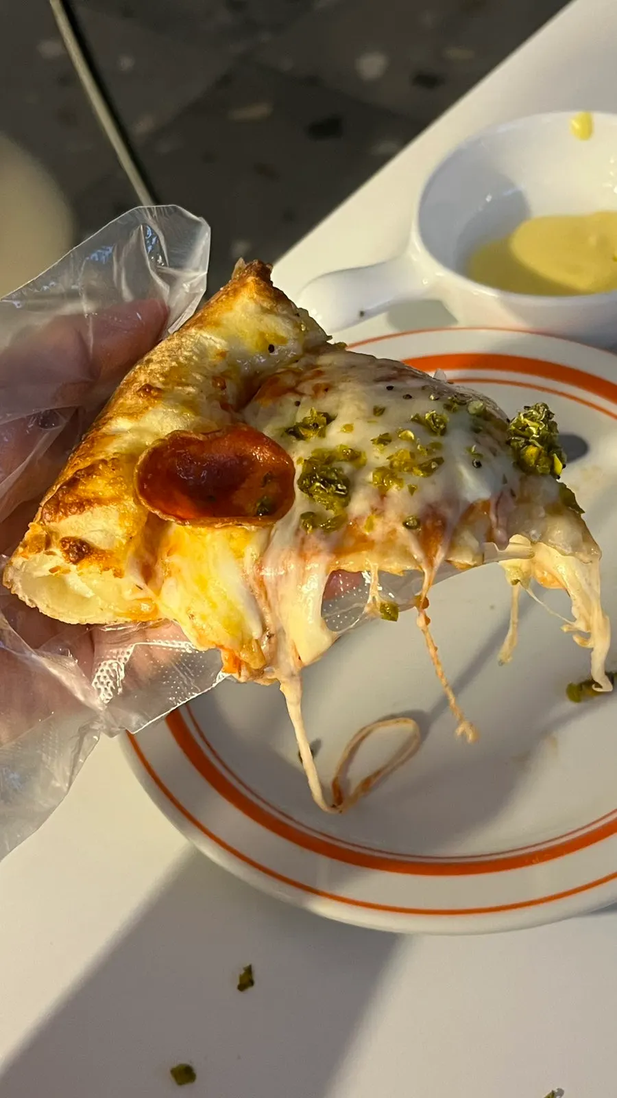 Pizza topped with plenty of cheese