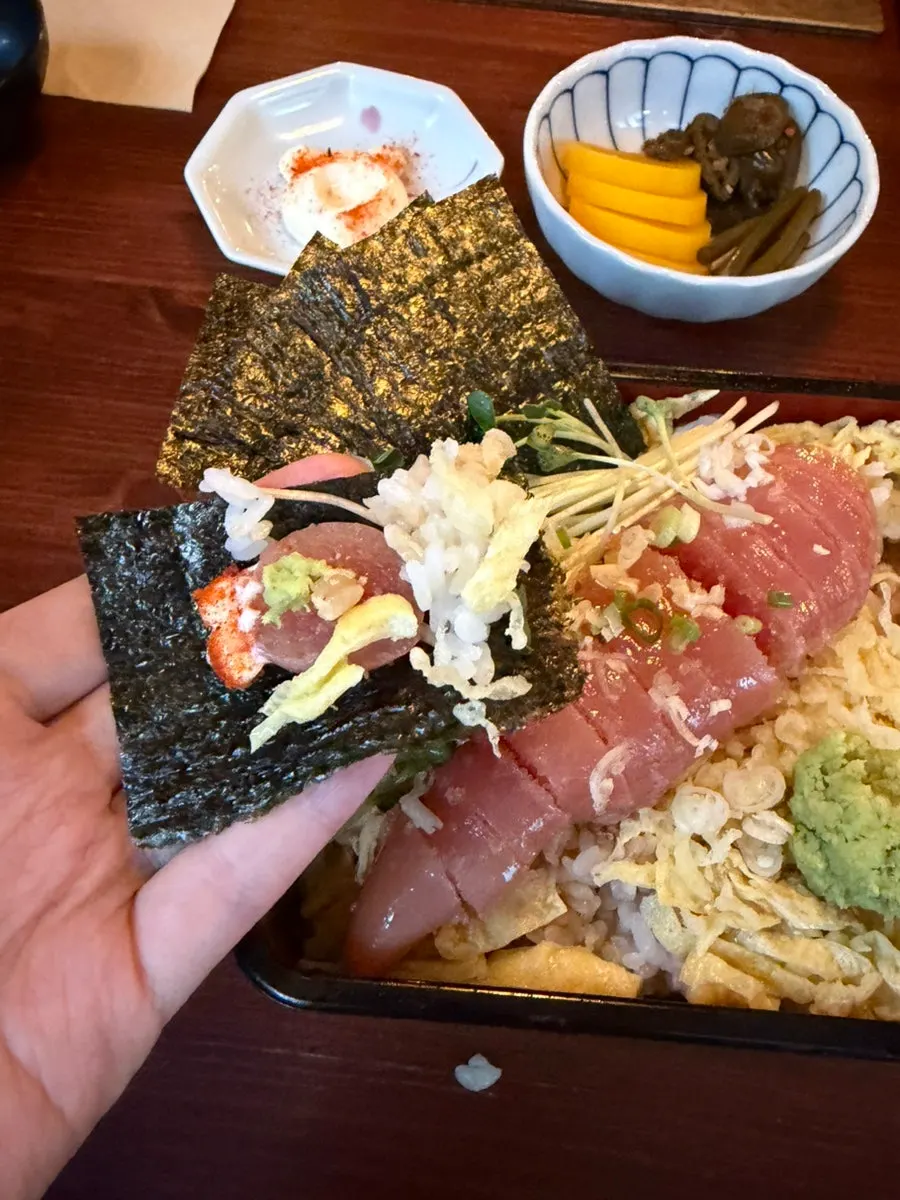 Nearly empty bowl of tarako-don