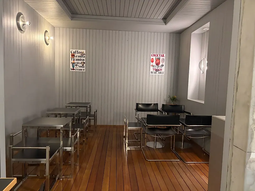 The wide interior of a Yeonnam-dong café