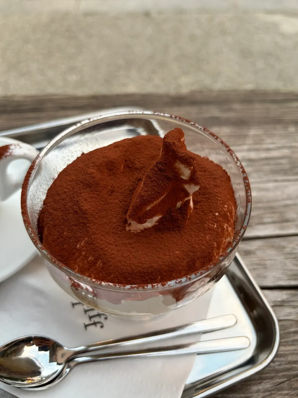 Tiramisu ordered with coffee