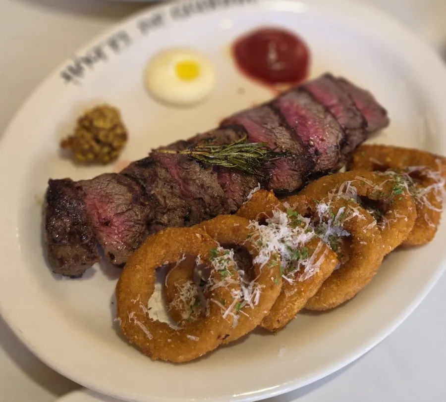 House steak served with three sauces