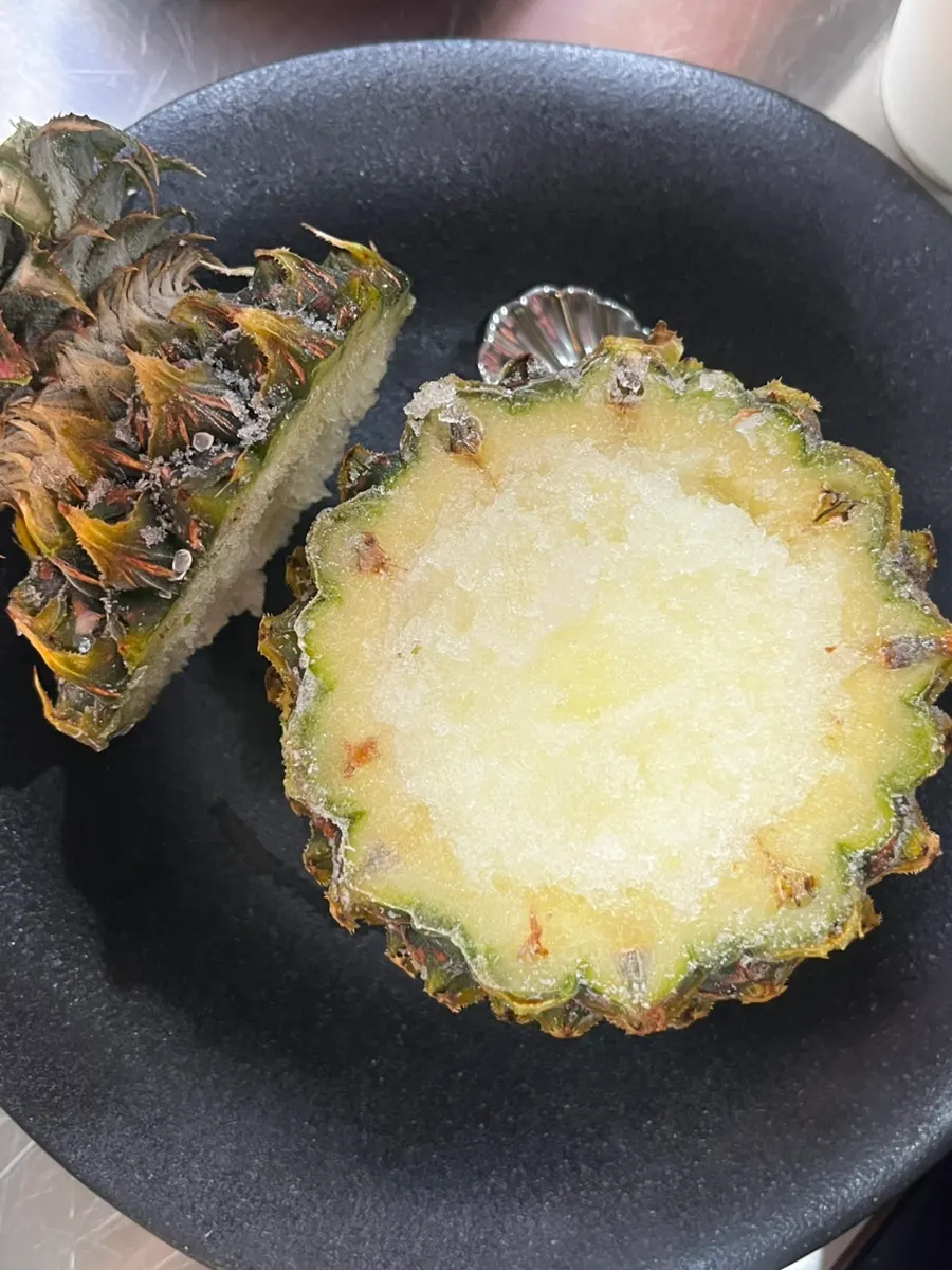 Pineapple sherbet dessert