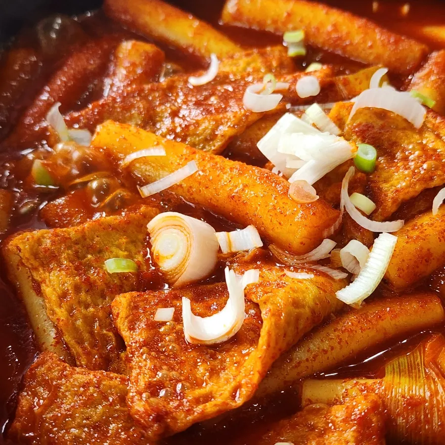 Tteokbokki, fried assortment, and sundae included in the set