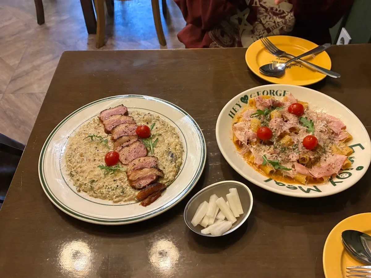 Pasta and risotto ordered at Hey Joji